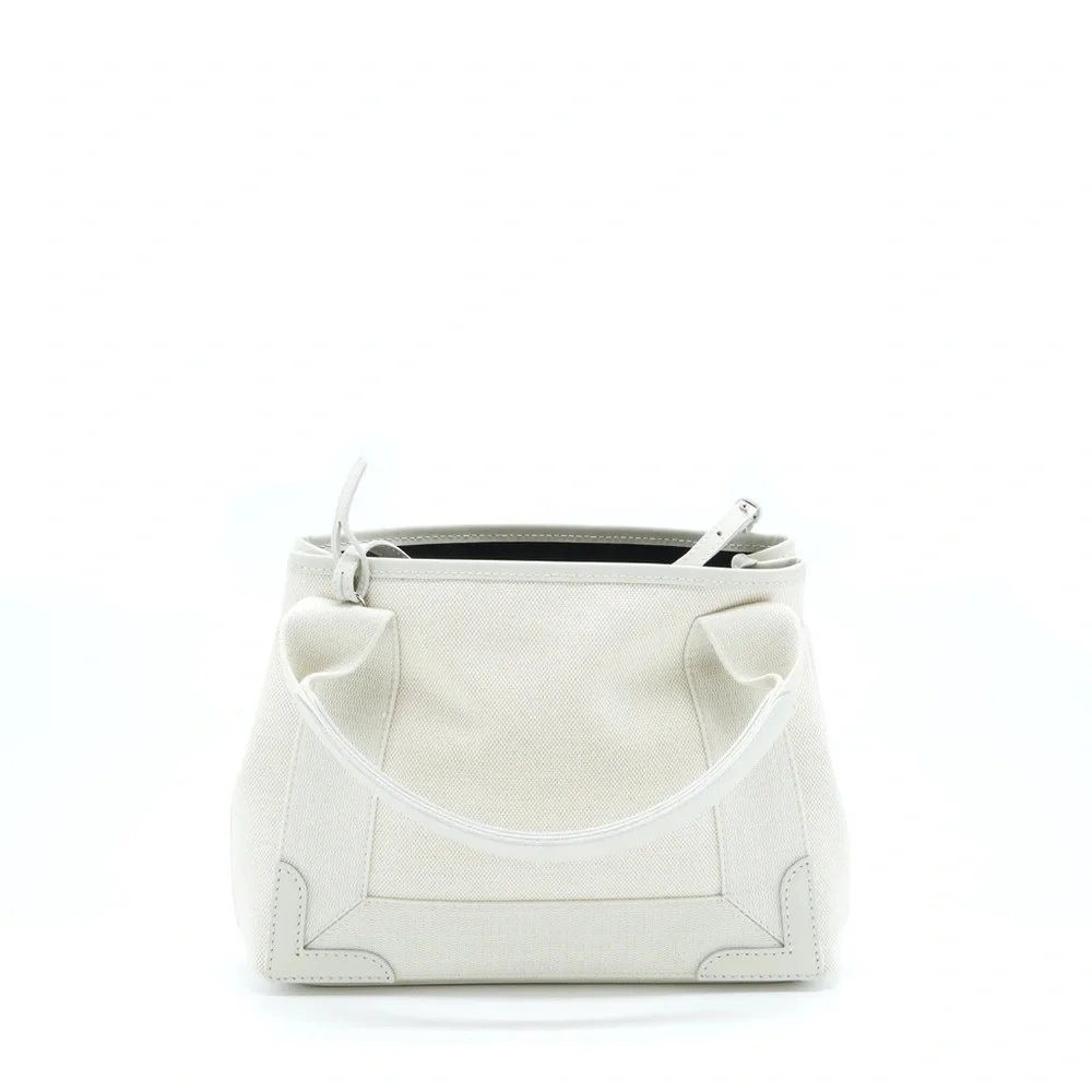 Balenciaga XS Navy Cabas Bag White Cream Black Logo Print Tote NWT - Picture 10 of 11
